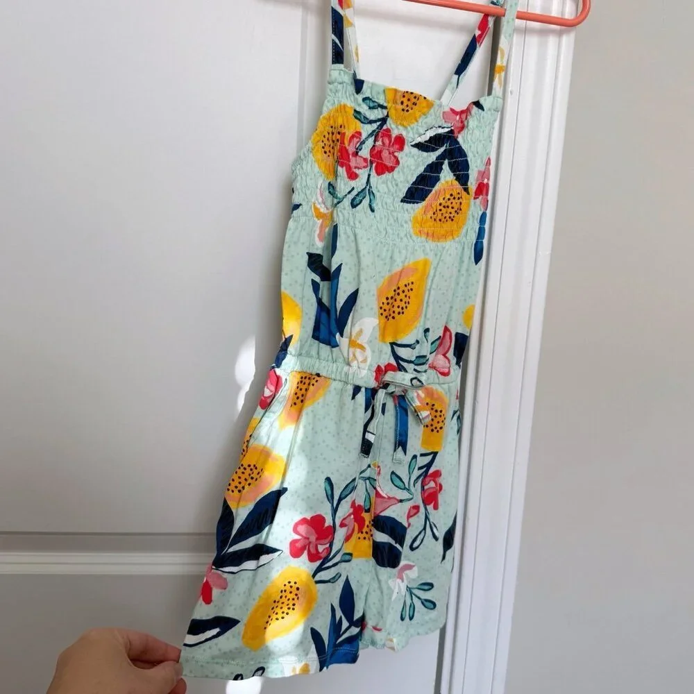 Tea Collection Girl Jamaican Papaya Smocked Romper 7 years